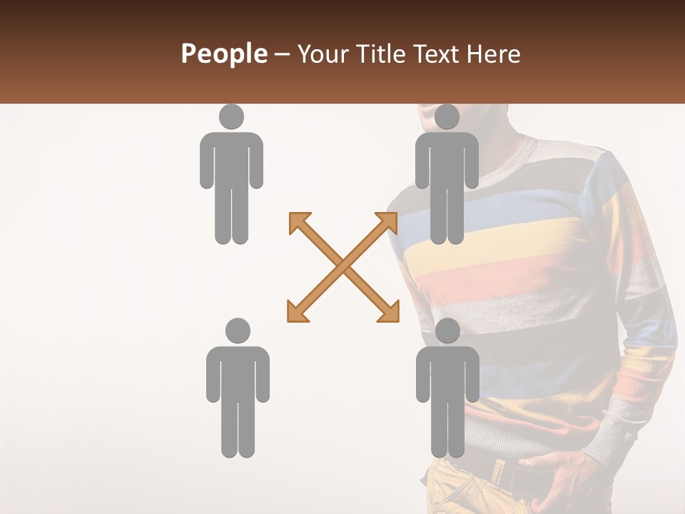 A Man In A Striped Sweater Is Holding His Hands In His Pockets PowerPoint Template