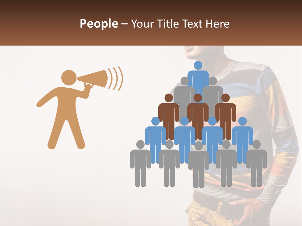 A Man In A Striped Sweater Is Holding His Hands In His Pockets PowerPoint Template