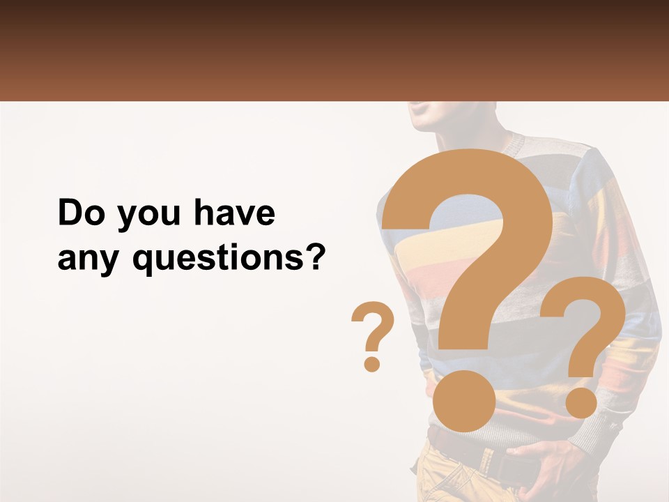 A Man In A Striped Sweater Is Holding His Hands In His Pockets PowerPoint Template