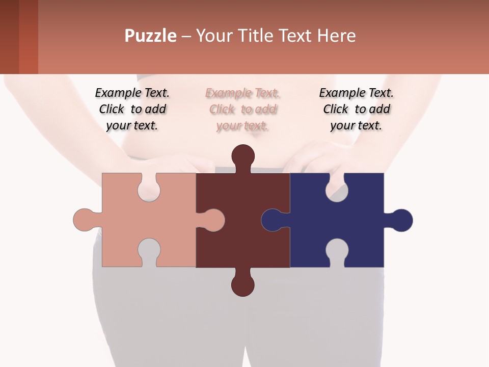 A Woman In A Black Top Is Holding Her Stomach PowerPoint Template