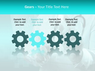 A Doctor Holding A Stethoscope In His Hand PowerPoint Template