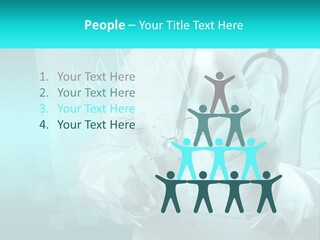 A Doctor Holding A Stethoscope In His Hand PowerPoint Template