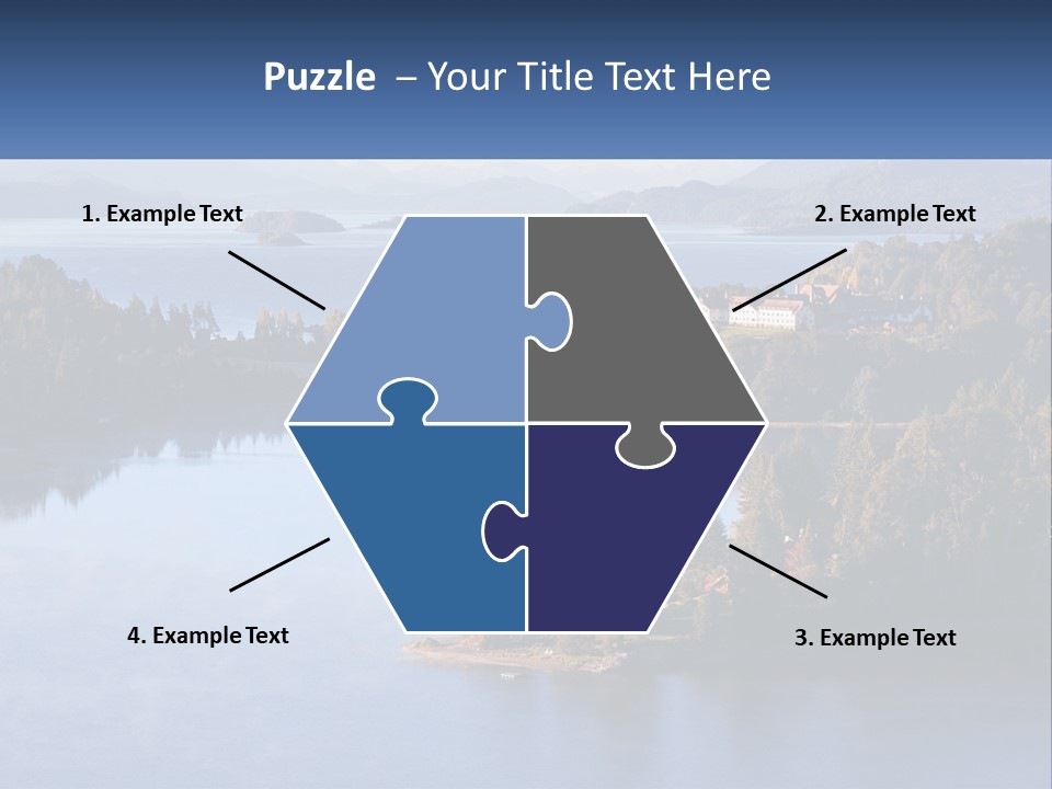 A Large Body Of Water Surrounded By Trees PowerPoint Template