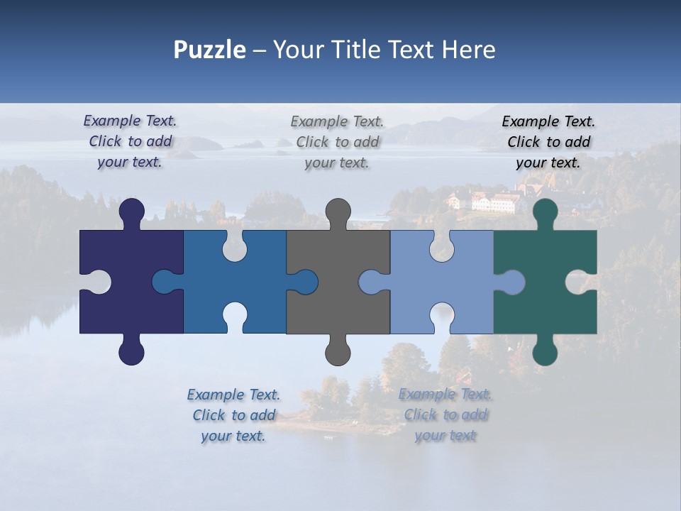 A Large Body Of Water Surrounded By Trees PowerPoint Template