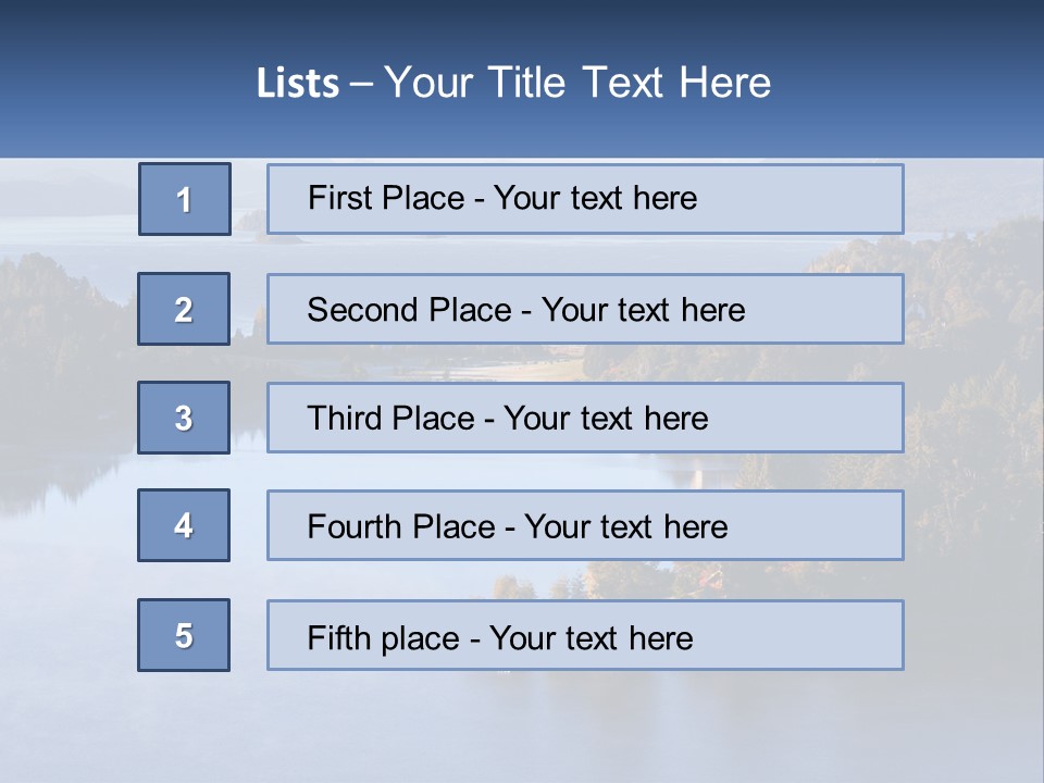 A Large Body Of Water Surrounded By Trees PowerPoint Template