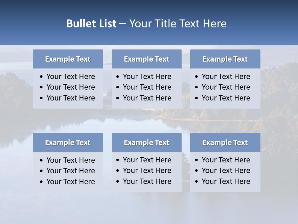 A Large Body Of Water Surrounded By Trees PowerPoint Template