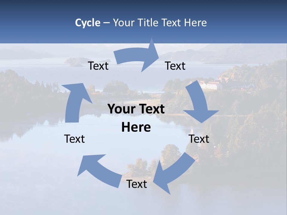 A Large Body Of Water Surrounded By Trees PowerPoint Template