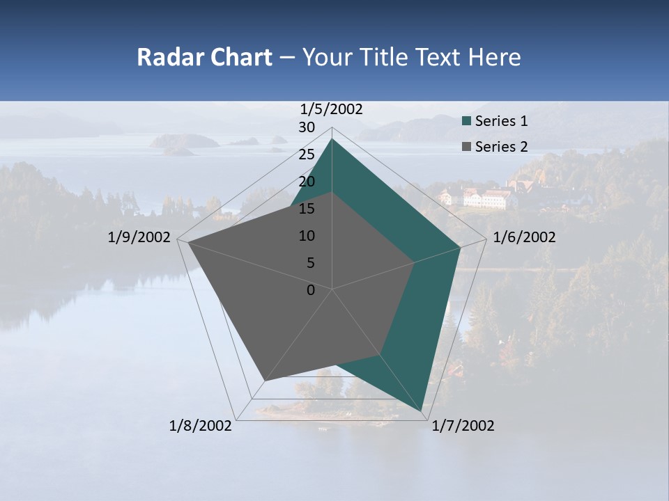 A Large Body Of Water Surrounded By Trees PowerPoint Template