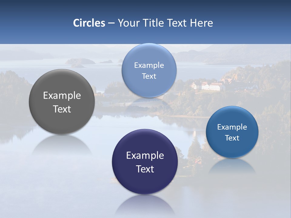 A Large Body Of Water Surrounded By Trees PowerPoint Template