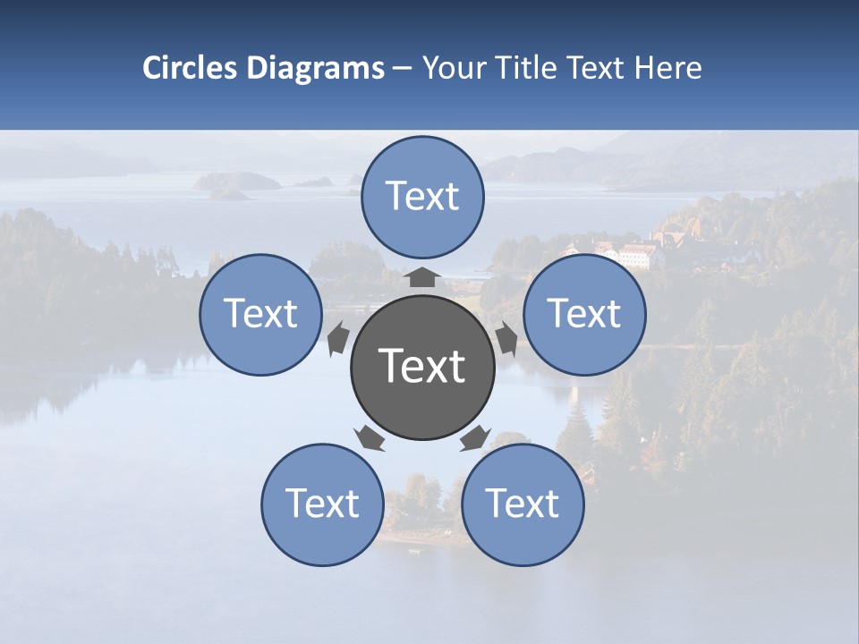 A Large Body Of Water Surrounded By Trees PowerPoint Template