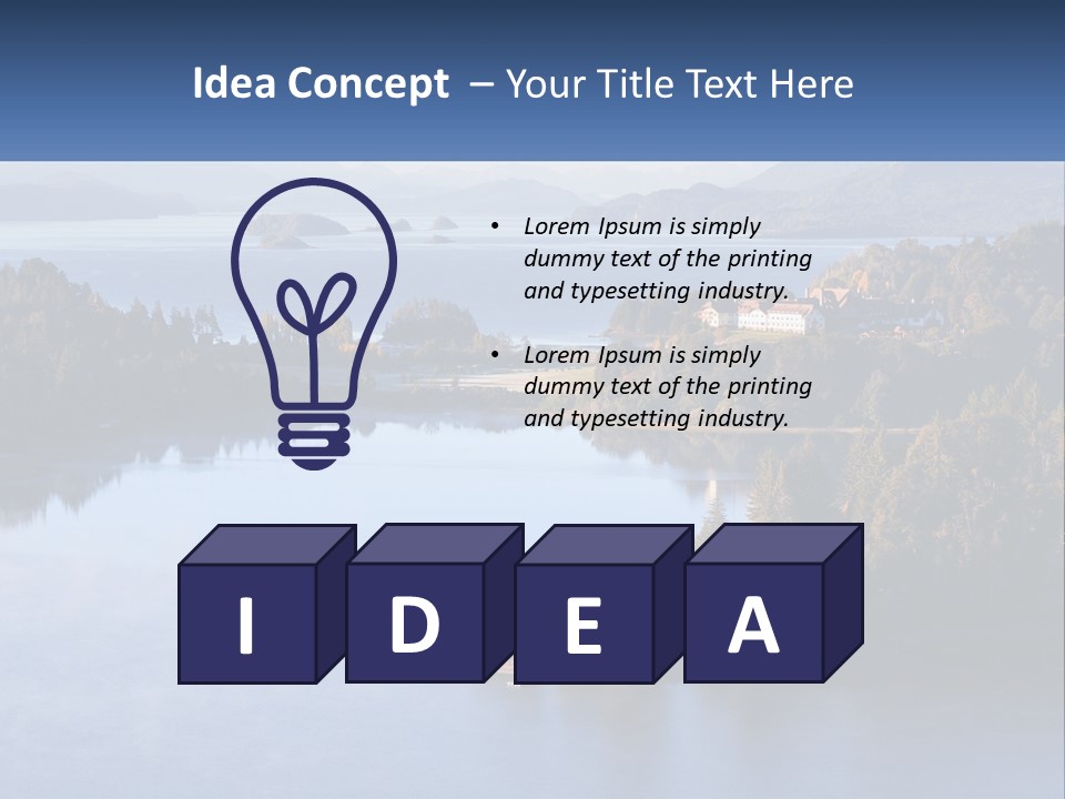 A Large Body Of Water Surrounded By Trees PowerPoint Template