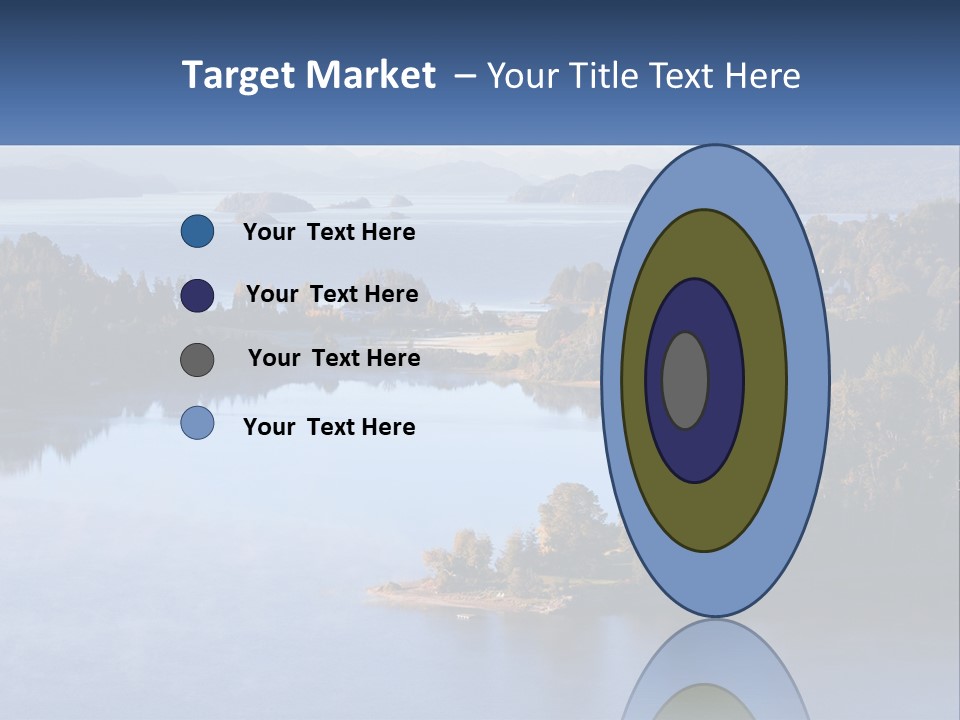 A Large Body Of Water Surrounded By Trees PowerPoint Template