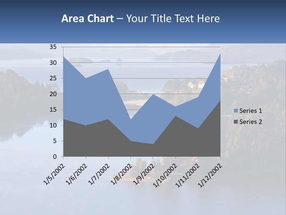 A Large Body Of Water Surrounded By Trees PowerPoint Template
