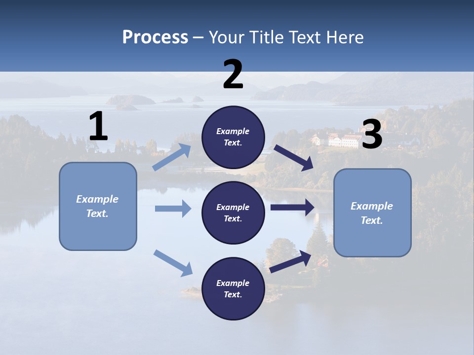 A Large Body Of Water Surrounded By Trees PowerPoint Template