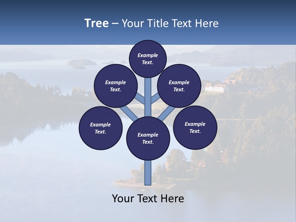 A Large Body Of Water Surrounded By Trees PowerPoint Template