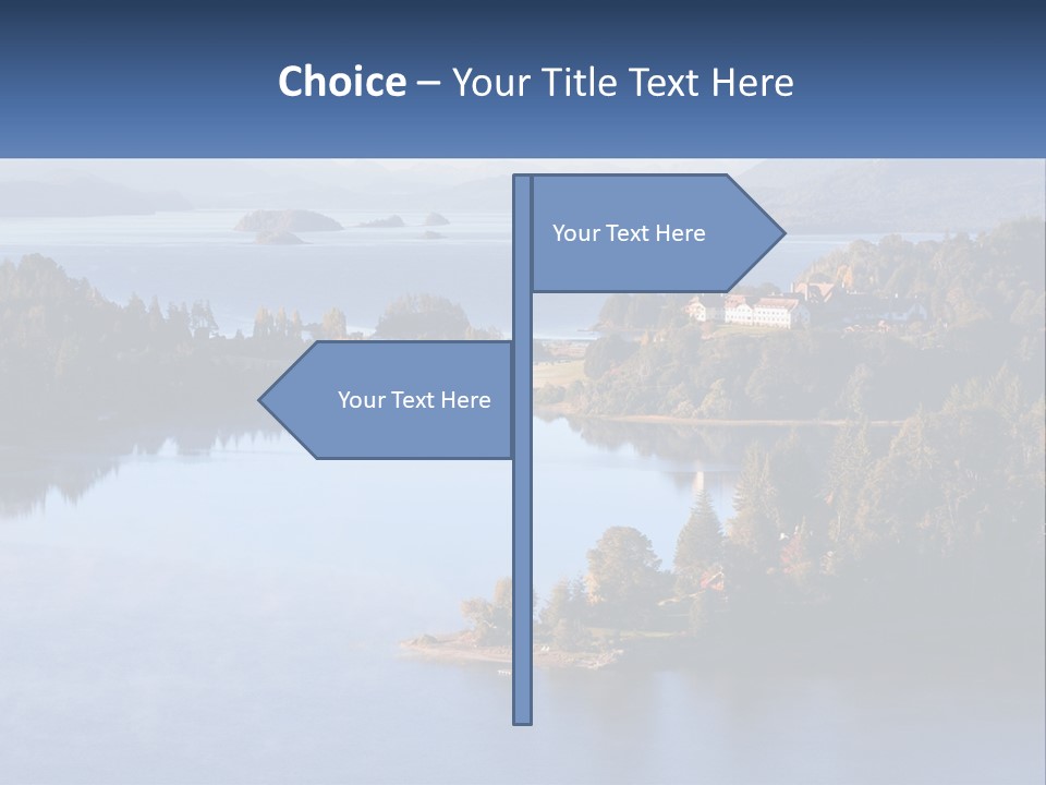 A Large Body Of Water Surrounded By Trees PowerPoint Template
