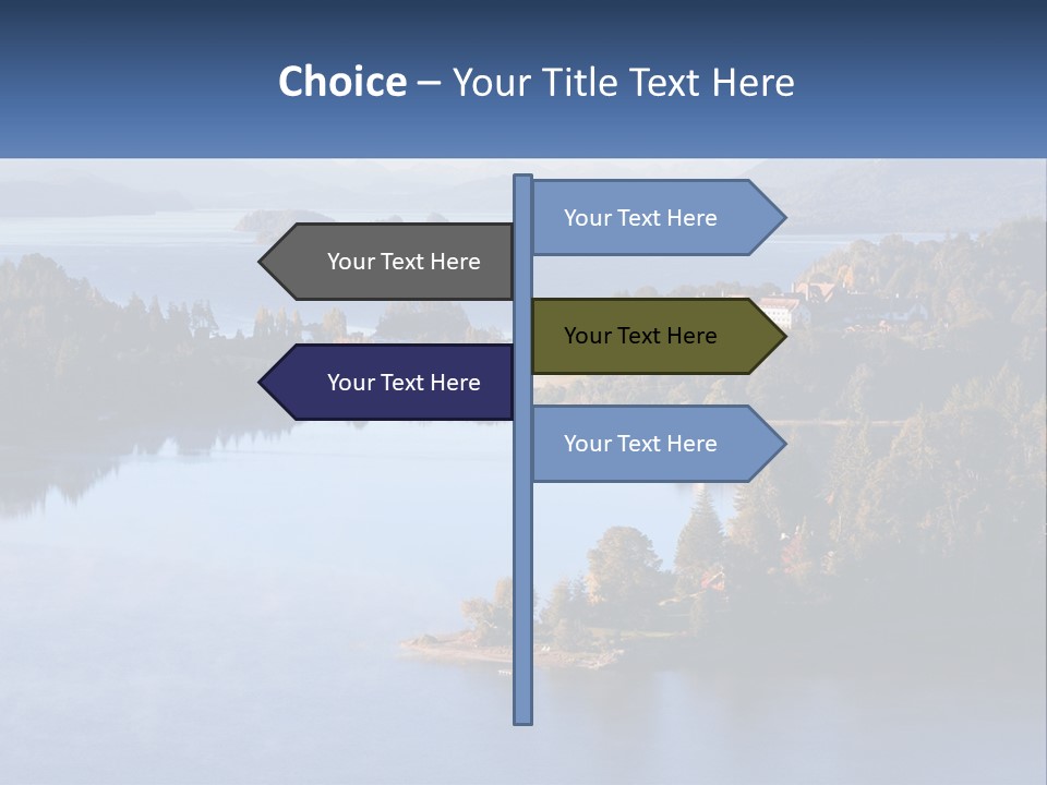 A Large Body Of Water Surrounded By Trees PowerPoint Template