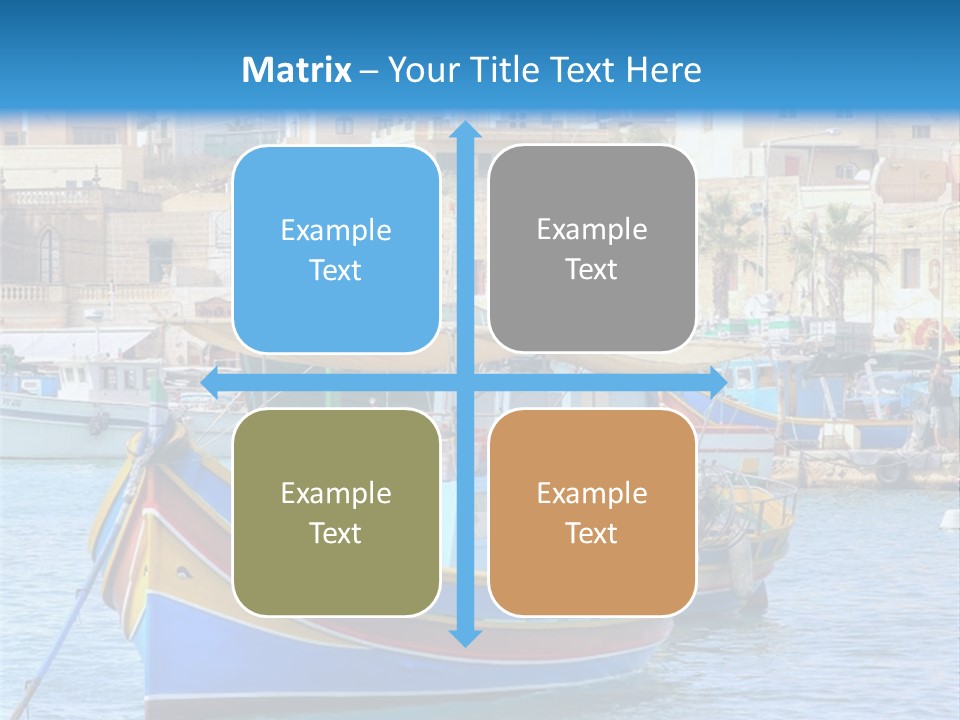 A Colorful Boat In The Water With A City In The Background PowerPoint Template