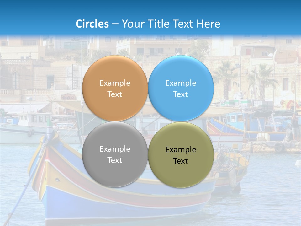 A Colorful Boat In The Water With A City In The Background PowerPoint Template