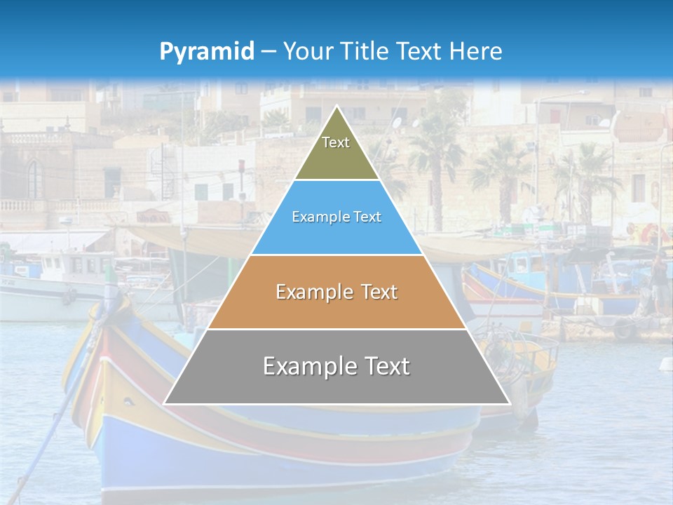 A Colorful Boat In The Water With A City In The Background PowerPoint Template