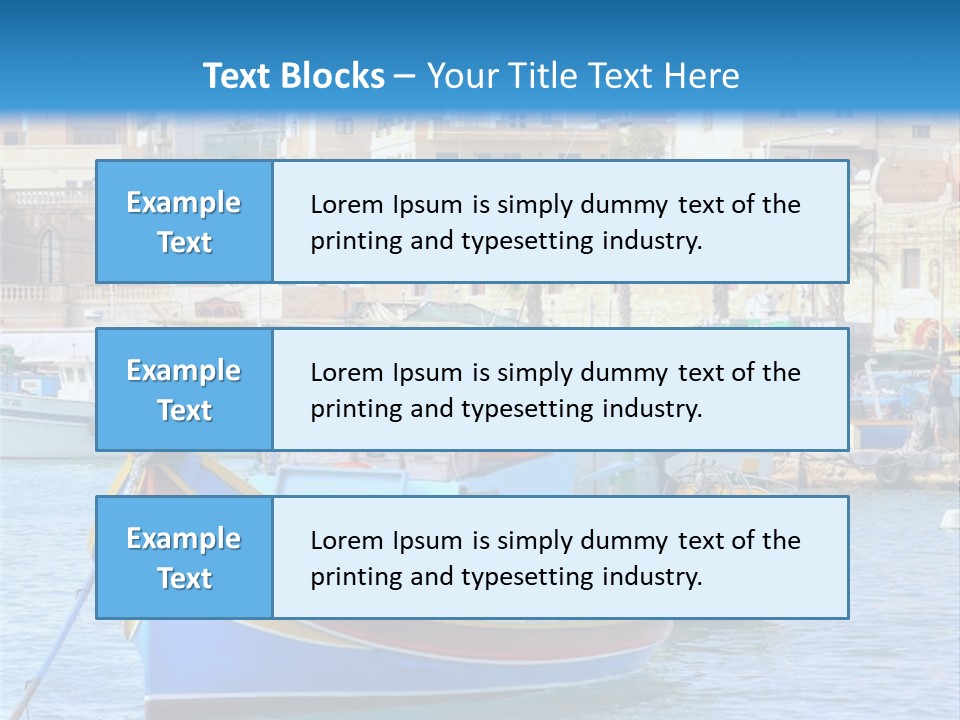 A Colorful Boat In The Water With A City In The Background PowerPoint Template