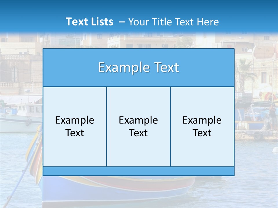 A Colorful Boat In The Water With A City In The Background PowerPoint Template