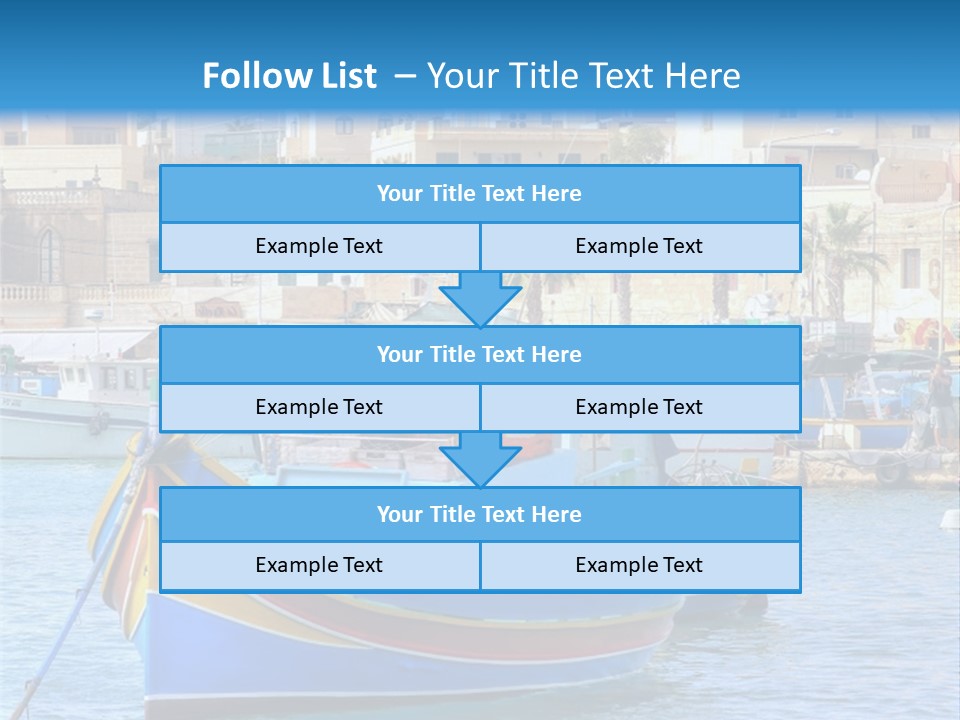 A Colorful Boat In The Water With A City In The Background PowerPoint Template