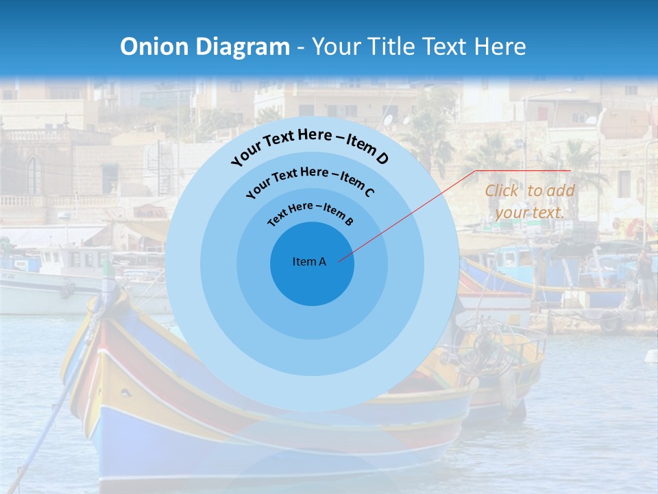 A Colorful Boat In The Water With A City In The Background PowerPoint Template