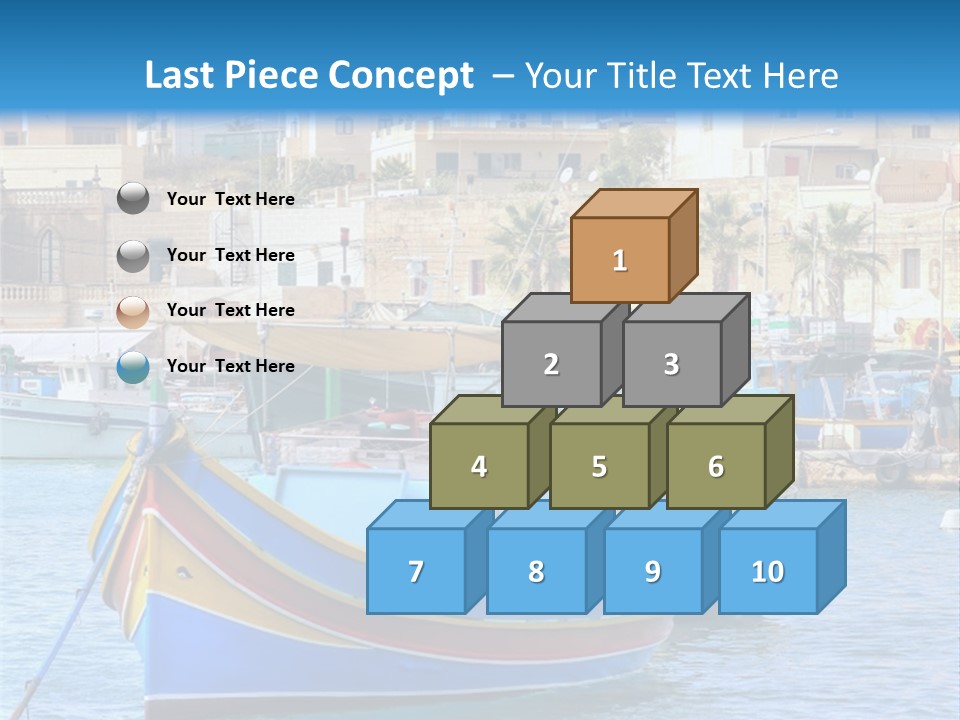 A Colorful Boat In The Water With A City In The Background PowerPoint Template