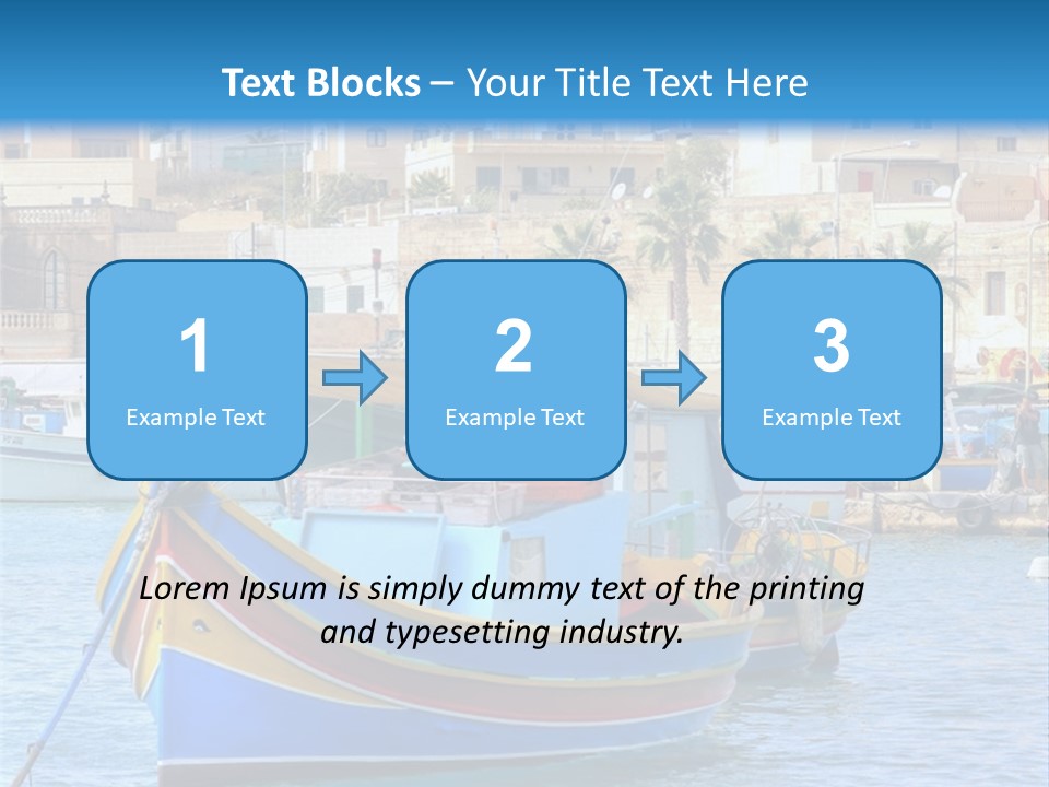 A Colorful Boat In The Water With A City In The Background PowerPoint Template