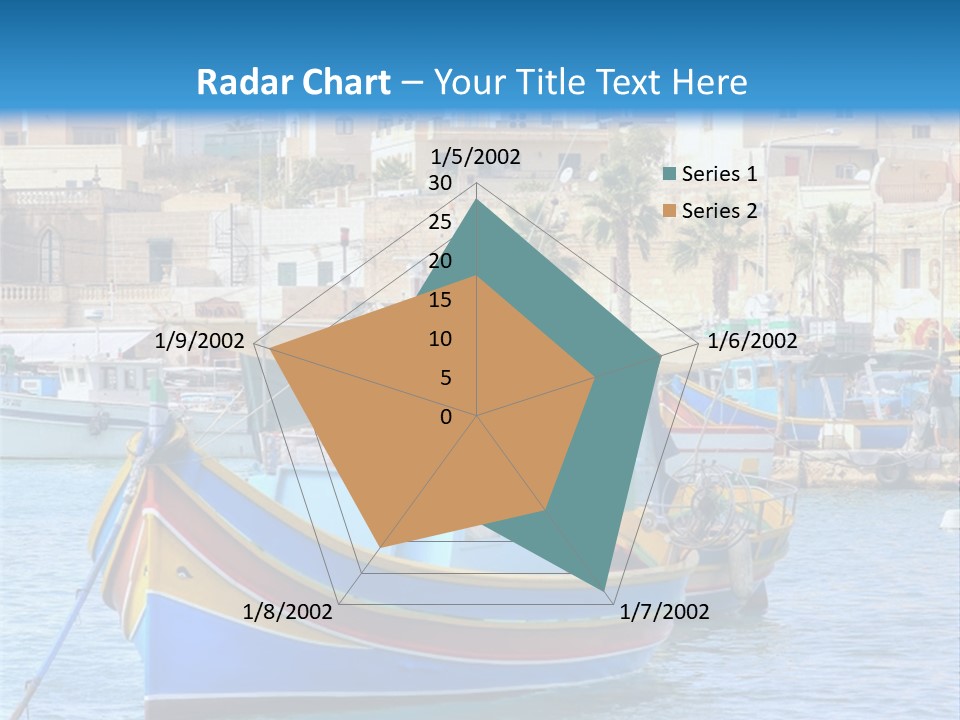 A Colorful Boat In The Water With A City In The Background PowerPoint Template