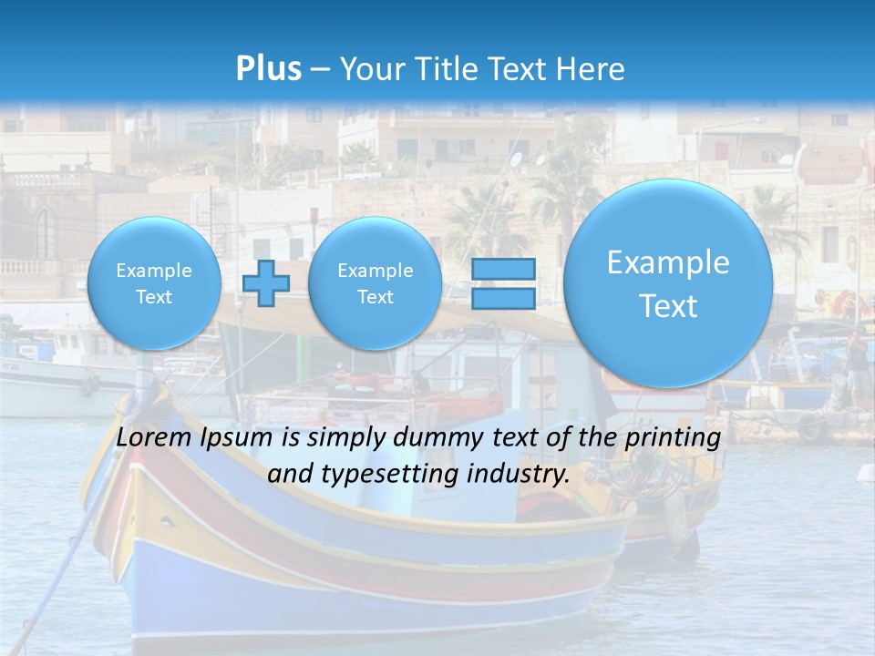 A Colorful Boat In The Water With A City In The Background PowerPoint Template
