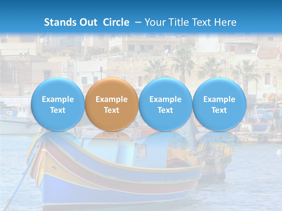 A Colorful Boat In The Water With A City In The Background PowerPoint Template