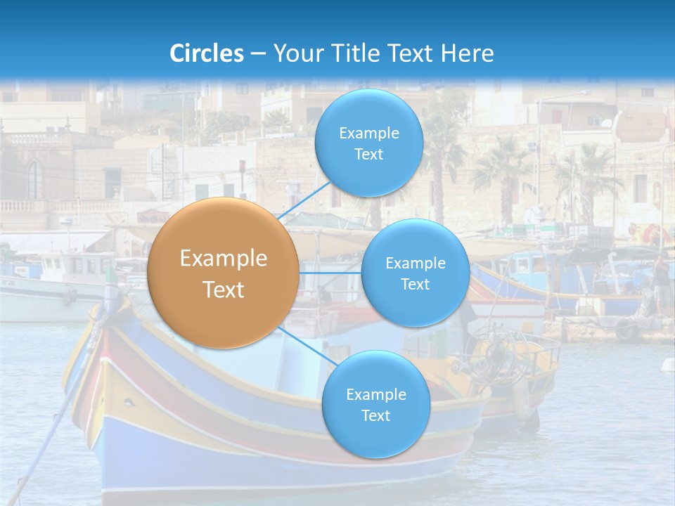 A Colorful Boat In The Water With A City In The Background PowerPoint Template