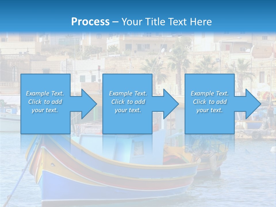 A Colorful Boat In The Water With A City In The Background PowerPoint Template