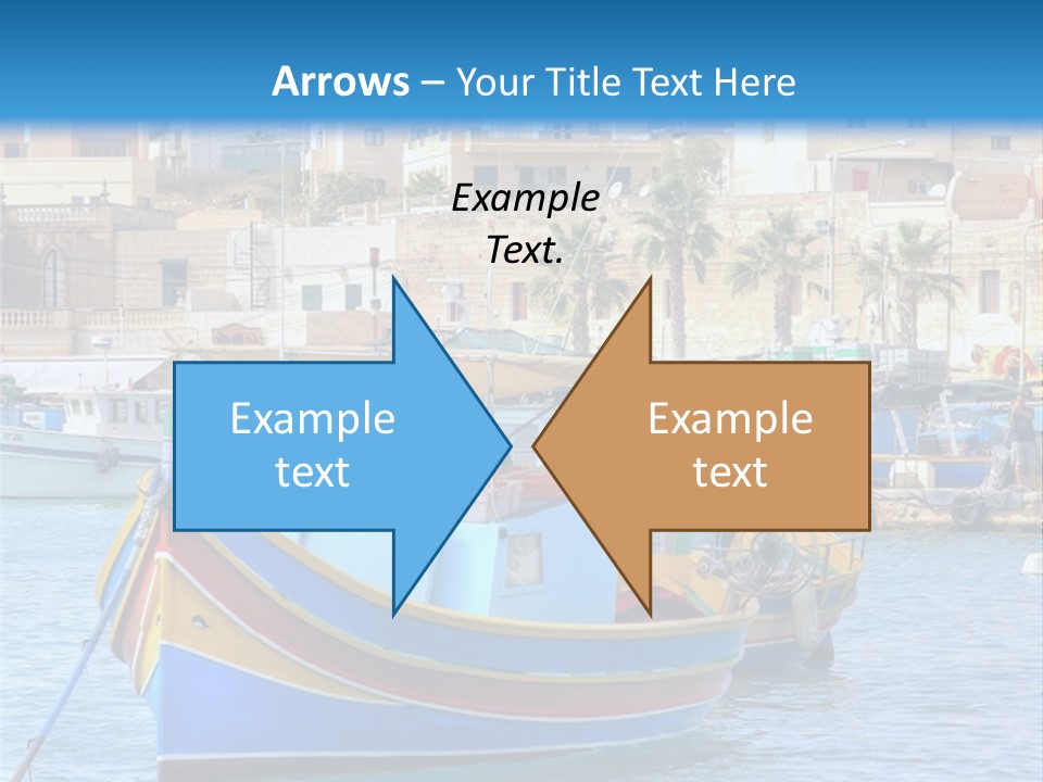 A Colorful Boat In The Water With A City In The Background PowerPoint Template