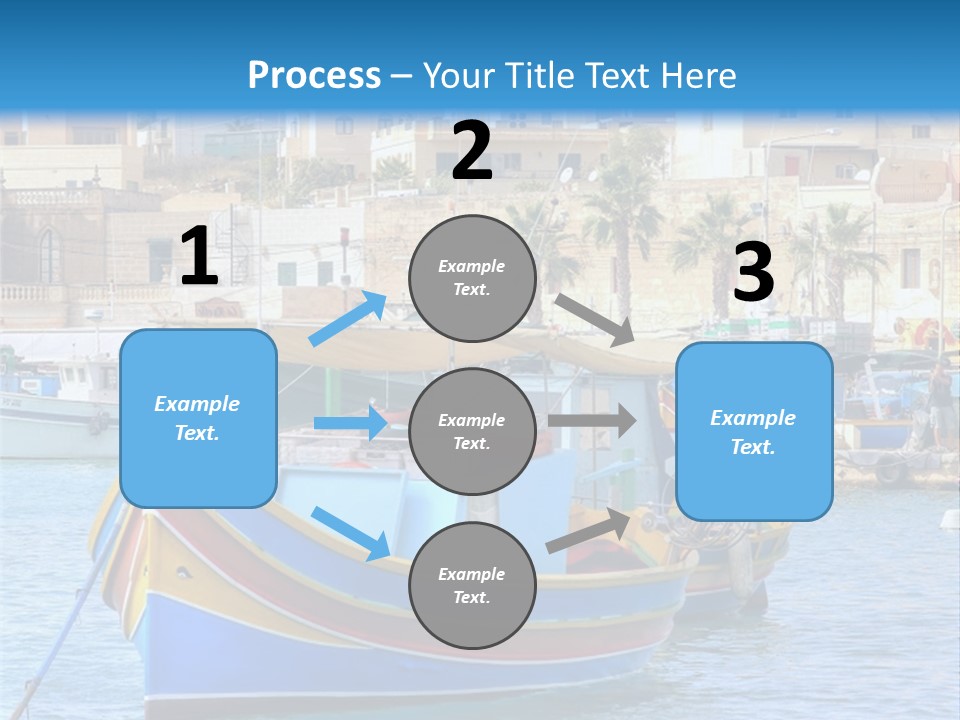 A Colorful Boat In The Water With A City In The Background PowerPoint Template