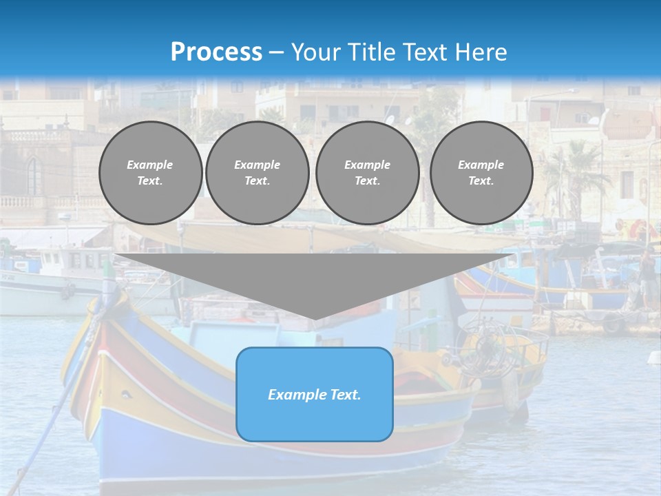 A Colorful Boat In The Water With A City In The Background PowerPoint Template