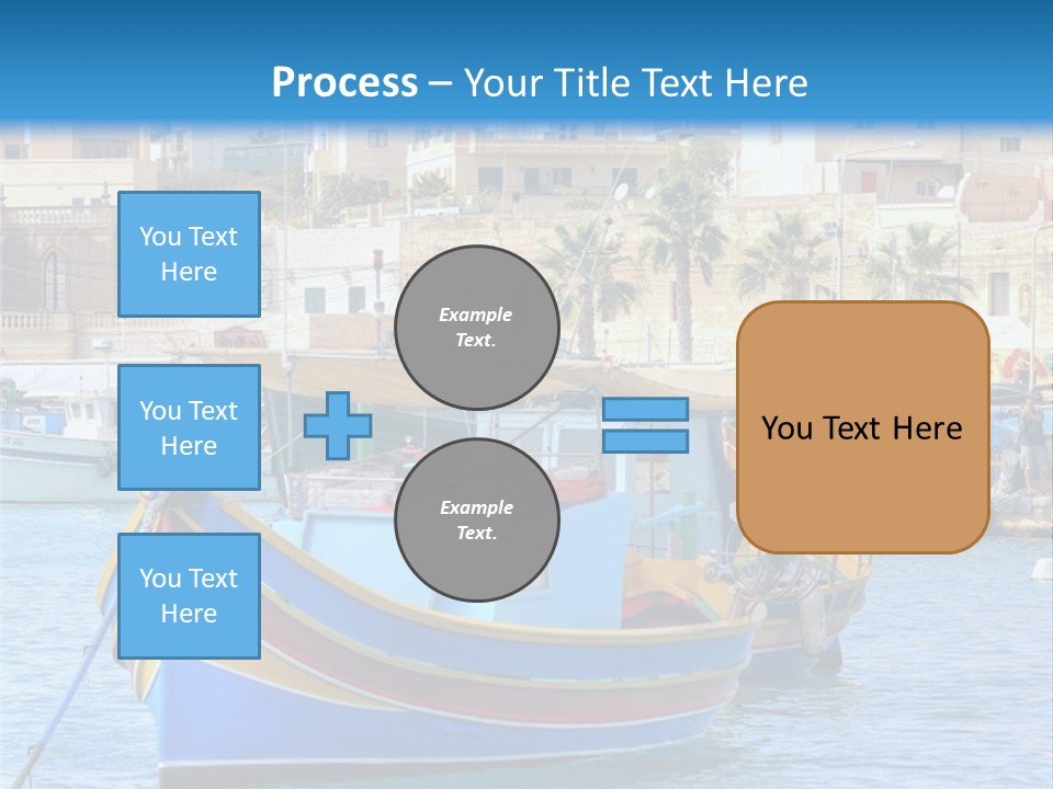 A Colorful Boat In The Water With A City In The Background PowerPoint Template