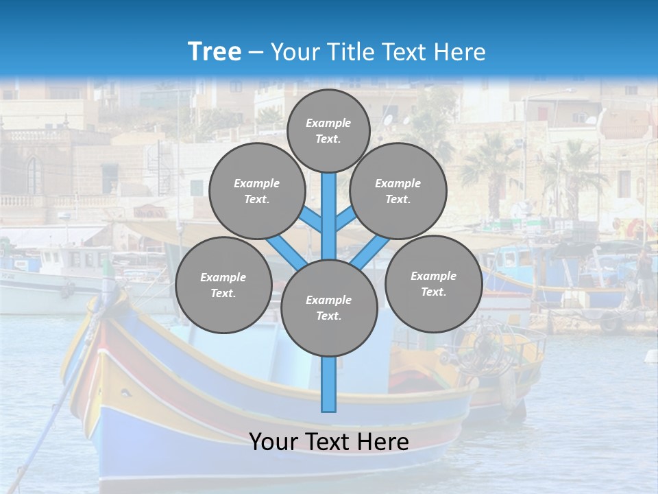 A Colorful Boat In The Water With A City In The Background PowerPoint Template