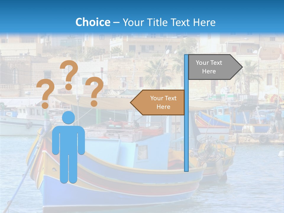 A Colorful Boat In The Water With A City In The Background PowerPoint Template