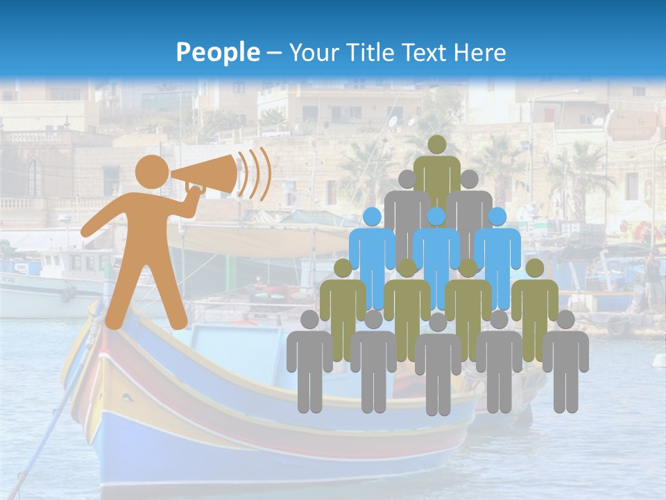 A Colorful Boat In The Water With A City In The Background PowerPoint Template