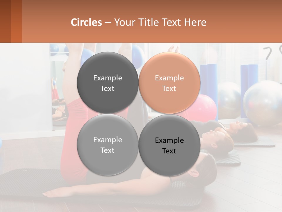 A Group Of Women Doing Yoga Exercises In A Gym PowerPoint Template