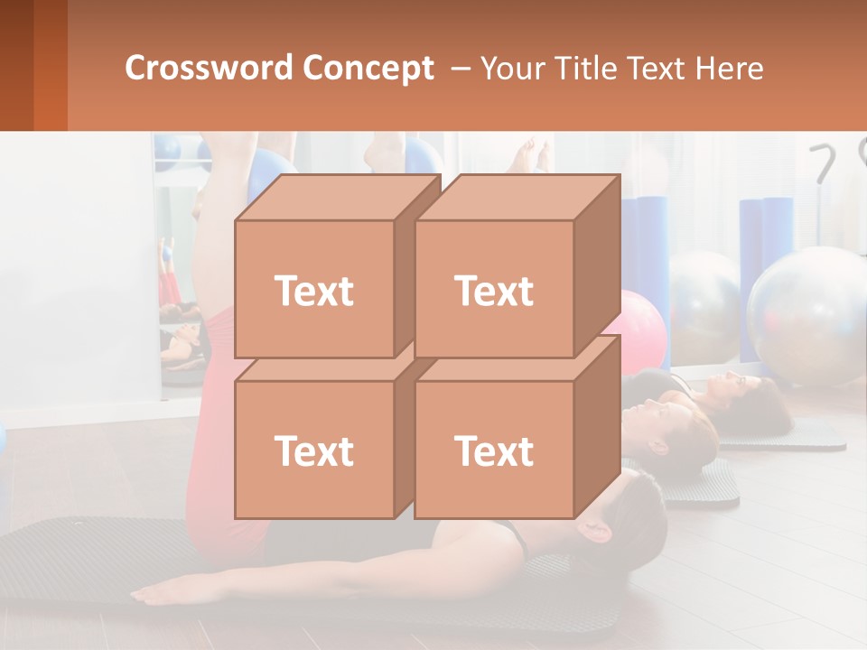 A Group Of Women Doing Yoga Exercises In A Gym PowerPoint Template