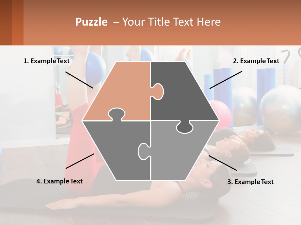 A Group Of Women Doing Yoga Exercises In A Gym PowerPoint Template