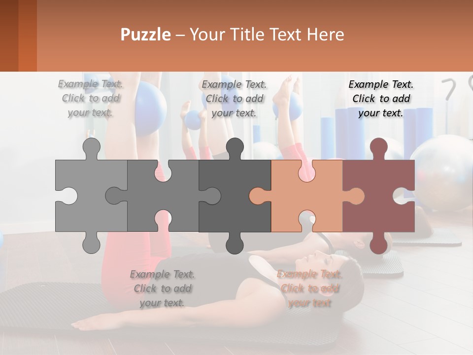 A Group Of Women Doing Yoga Exercises In A Gym PowerPoint Template