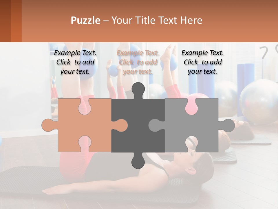 A Group Of Women Doing Yoga Exercises In A Gym PowerPoint Template