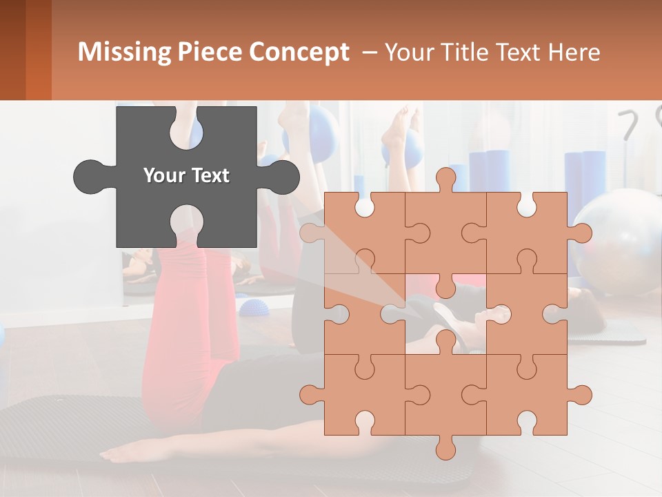 A Group Of Women Doing Yoga Exercises In A Gym PowerPoint Template