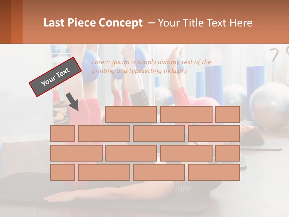 A Group Of Women Doing Yoga Exercises In A Gym PowerPoint Template