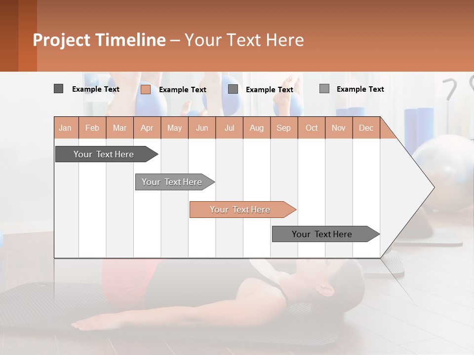 A Group Of Women Doing Yoga Exercises In A Gym PowerPoint Template